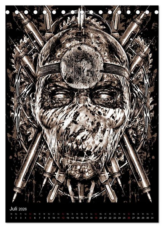 Produktbild: BLOODBOY/ HORROR ILLUSTRATION V1 (Tischkalender 2026 DIN A5 hoch), CALVENDO Monatskalender