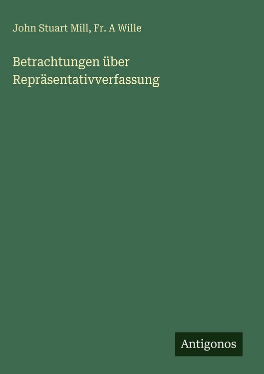 Produktbild: Betrachtungen &uuml;ber Repr&auml;sentativverfassung