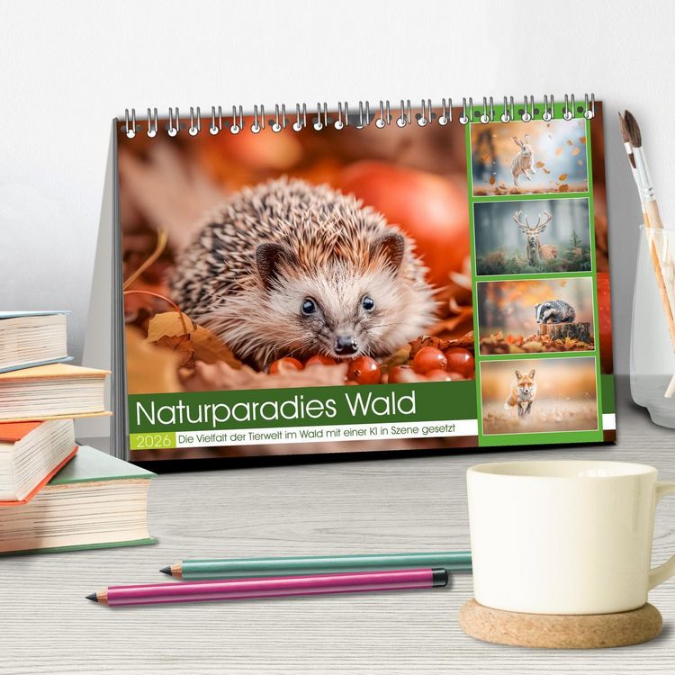Produktbild: Naturparadies Wald (Tischkalender 2026 DIN A5 quer), CALVENDO Monatskalender