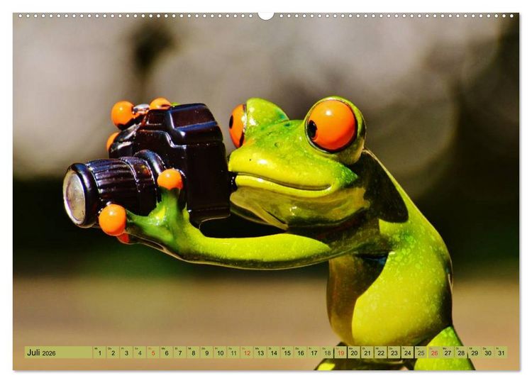 Produktbild: Froschsommer. Liebe, Sonne und Urlaub (hochwertiger Premium Wandkalender 2026 DIN A2 quer), Kunstdruck in Hochglanz