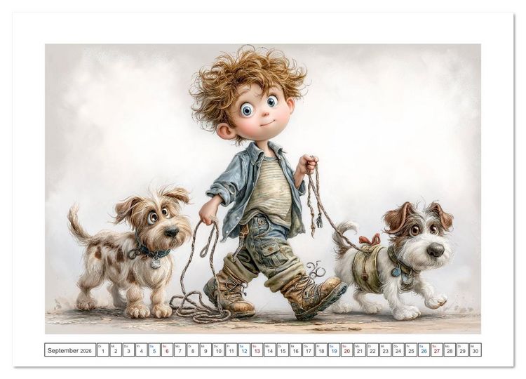 Produktbild: Wuff und weg! (Wandkalender 2026 DIN A2 quer), CALVENDO Monatskalender