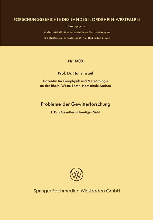 Produktbild: Probleme der Gewitterforschung