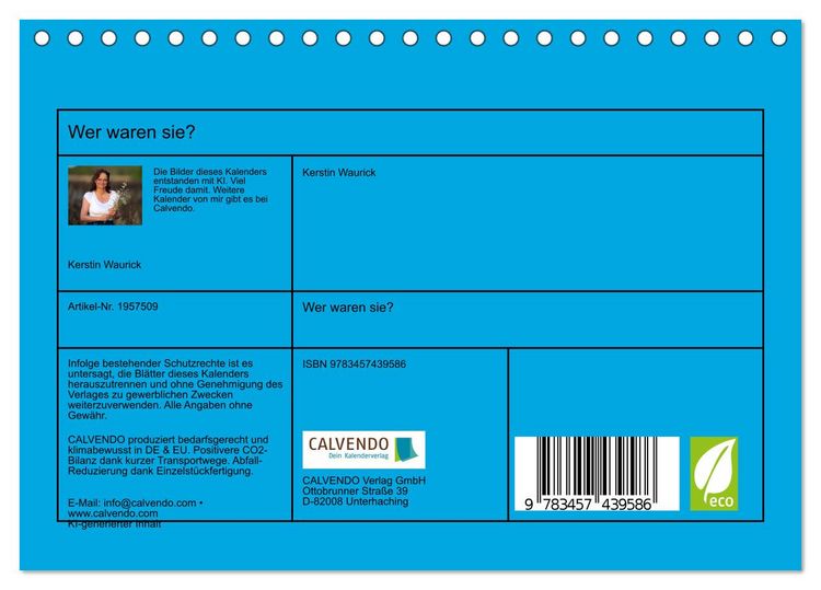 Produktbild: Wer waren sie? (Tischkalender 2026 DIN A5 quer), CALVENDO Monatskalender