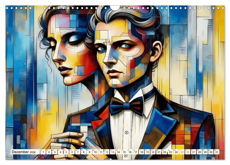 Produktbild: Kubistische Emotionen (Wandkalender 2026 DIN A3 quer), CALVENDO Monatskalender