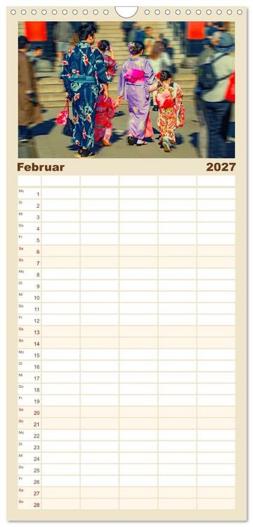 Produktbild: Familienplaner 2027 - Tokio - Tradition und Moderne mit 5 Spalten (Wandkalender, 21 x 45 cm) CALVENDO
