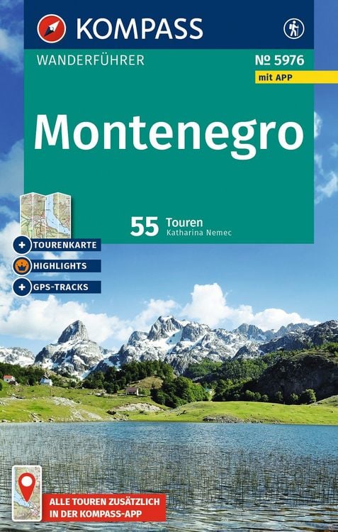 Produktbild: KOMPASS Wanderf&uuml;hrer Montenegro, 55 Touren mit Extra-Tourenkarte