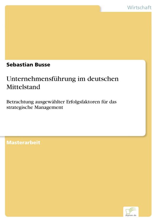 Produktbild: Unternehmensf&uuml;hrung im deutschen Mittelstand