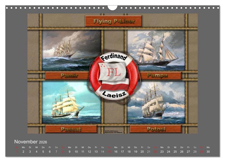 Produktbild: 500 Jahre unter Segeln - von der GOLDEN HIND zur KERSHONES (Wandkalender 2026 DIN A3 quer), CALVENDO Monatskalender
