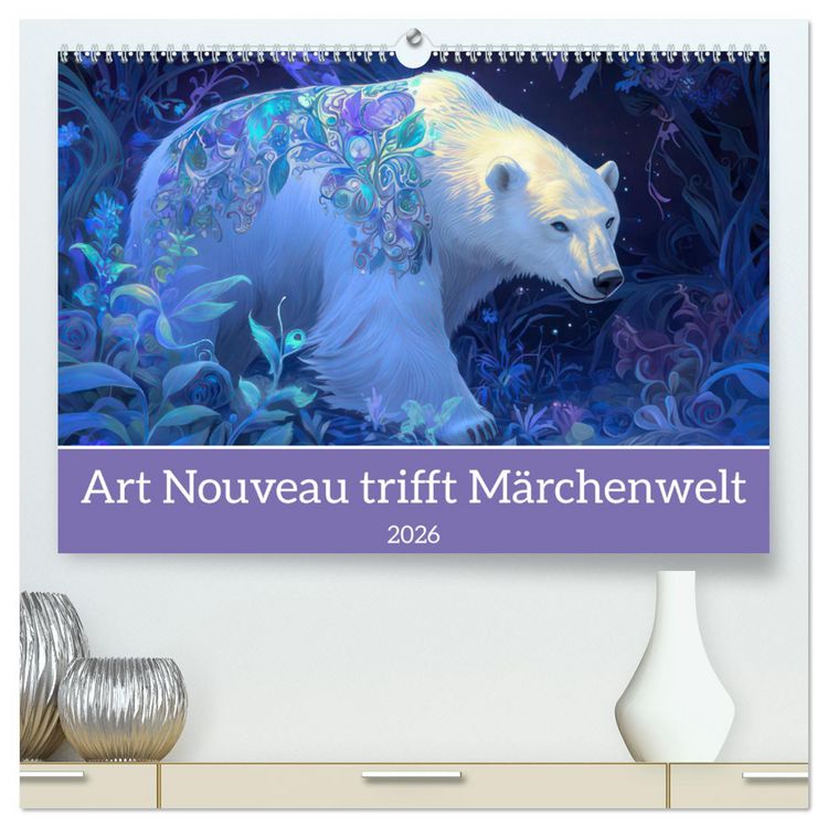 Produktbild: Art Nouveau trifft M&auml;rchenwelt (hochwertiger Premium Wandkalender 2026 DIN A2 quer), Kunstdruck in Hochglanz