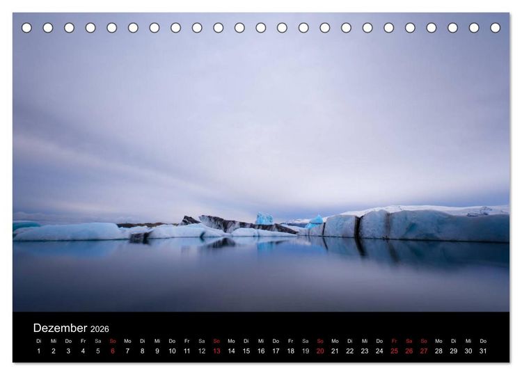 Produktbild: Island - Wundervolle Landschaften (Tischkalender 2026 DIN A5 quer), CALVENDO Monatskalender