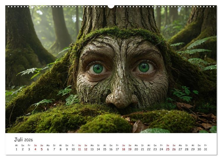Produktbild: Keltische Legenden - Die kleinen Wesen der Natur (hochwertiger Premium Wandkalender 2026 DIN A2 quer), Kunstdruck in Hochglanz