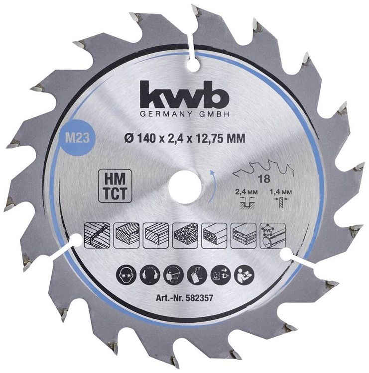 Produktbild: Kwb 582357 Hartmetall Kreiss&auml;geblatt 140 x 12.75mm 1St.