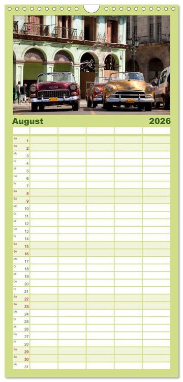 Produktbild: Familienplaner 2026 - Classic Cars of Cuba mit 5 Spalten (Wandkalender, 21 x 45 cm) CALVENDO