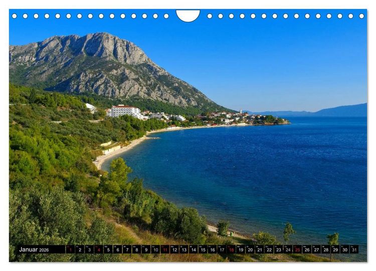 Produktbild: Makarska Riviera - Malerische Urlaubsorte in Dalmatien (Wandkalender 2026 DIN A4 quer), CALVENDO Monatskalender