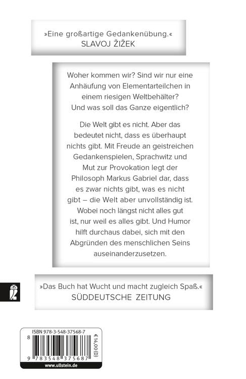 Produktbild: Warum es die Welt nicht gibt