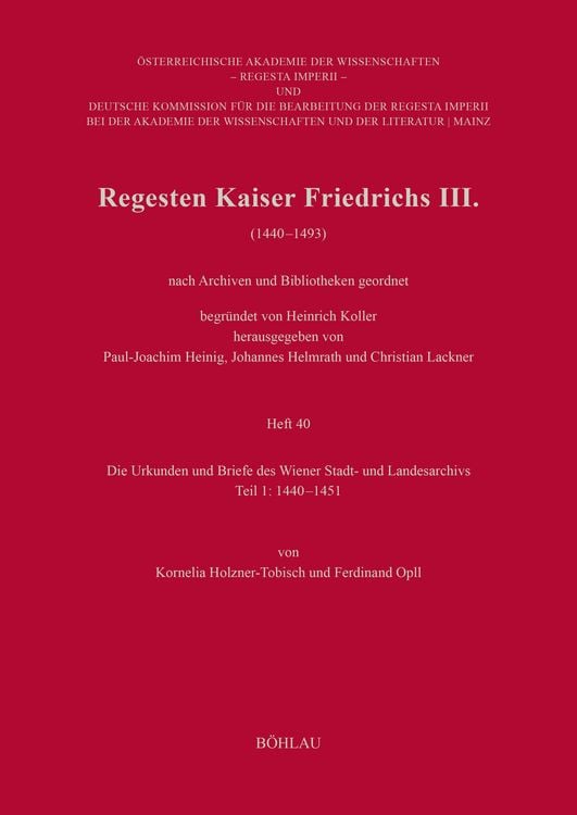 Produktbild: Regesten Kaiser Friedrichs III. (1440&ndash;1493)