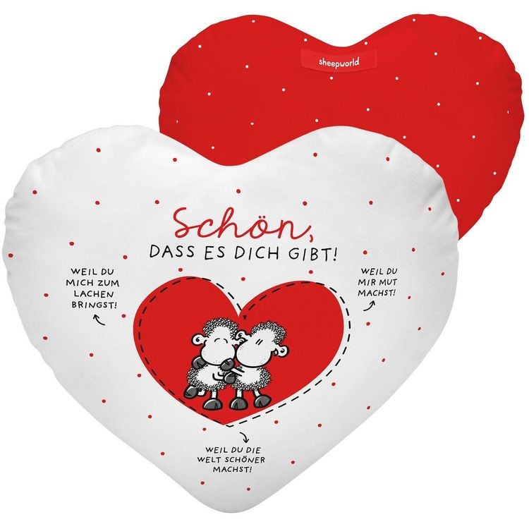 Produktbild: Pl&uuml;schkissen "Sch&ouml;n, dass es dich gibt! Weil du........!"
