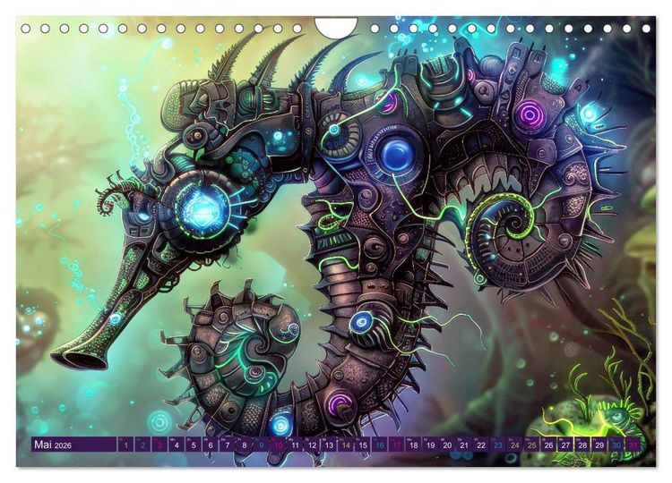 Produktbild: Seepferdchen - Modern Art (Wandkalender 2026 DIN A4 quer), CALVENDO Monatskalender