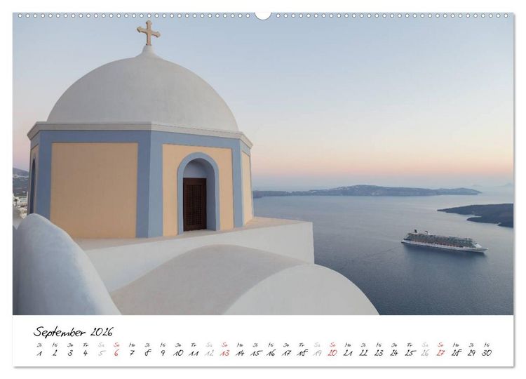 Produktbild: Santorini - Fotogene Sch&ouml;nheit (Wandkalender 2026 DIN A2 quer), CALVENDO Monatskalender