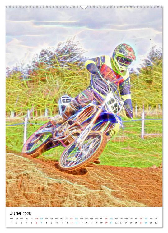 Produktbild: Electrifying Motorcross (High Quality Premium Wall Calendar 2026 DIN A2 portrait),CALVENDO 12 Month Wall Calendar