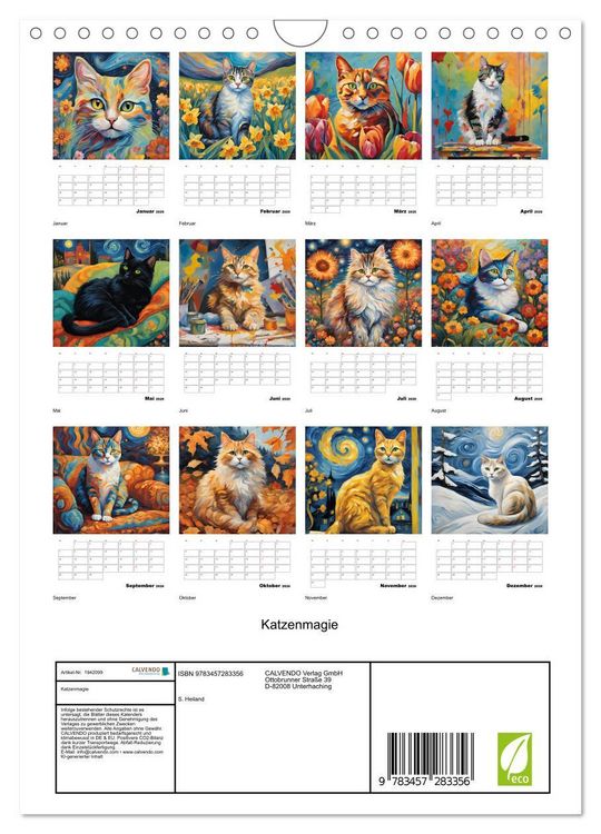 Produktbild: Katzenmagie (Wandkalender 2026 DIN A4 hoch), CALVENDO Monatskalender