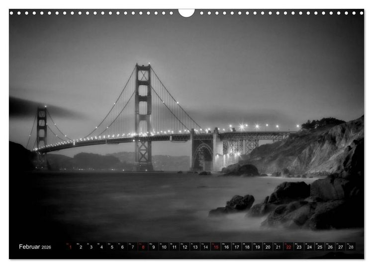 Produktbild: SAN FRANCISCO Monochrome Ansichten (Wandkalender 2026 DIN A3 quer), CALVENDO Monatskalender