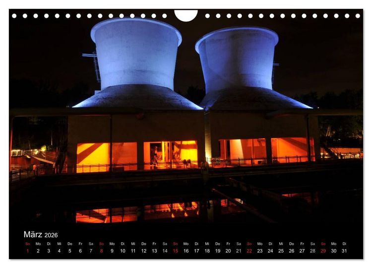 Produktbild: Impressionen Ruhrgebiet bei Nacht (Wandkalender 2026 DIN A4 quer), CALVENDO Monatskalender