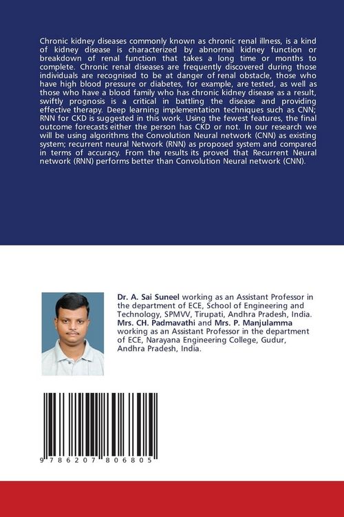 Produktbild: Detection Of Chronic Kidney Diagnosis Using RNN algorithm