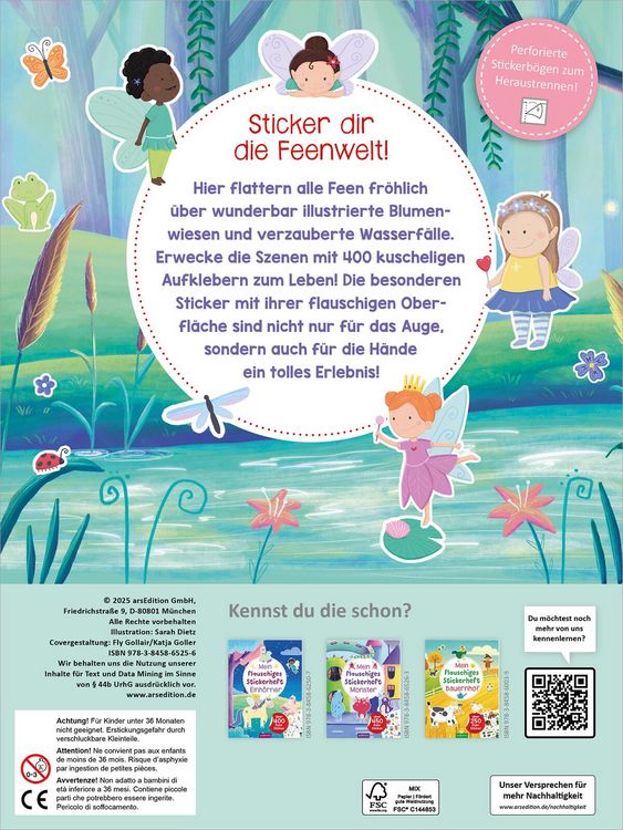 Produktbild: Mein flauschiges Stickerheft &ndash; Feen
