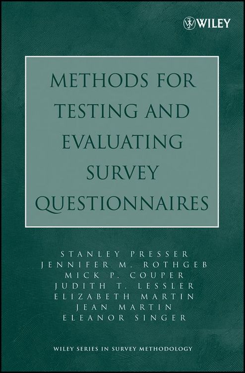 Produktbild: Methods for Testing and Evaluating Survey Questionnaires