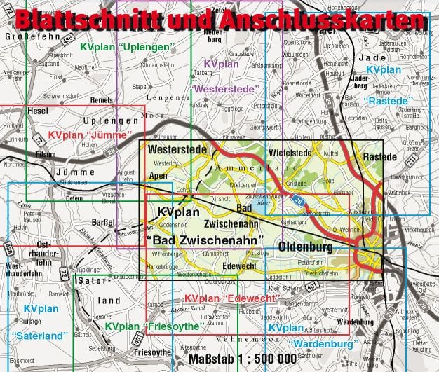 Produktbild: Bad Zwischenahn, KVplan, Radkarte/Knotenpunktkarte/Wanderkarte/Stadtplan, 1:30.000 / 1:15.000 / 1:7.500