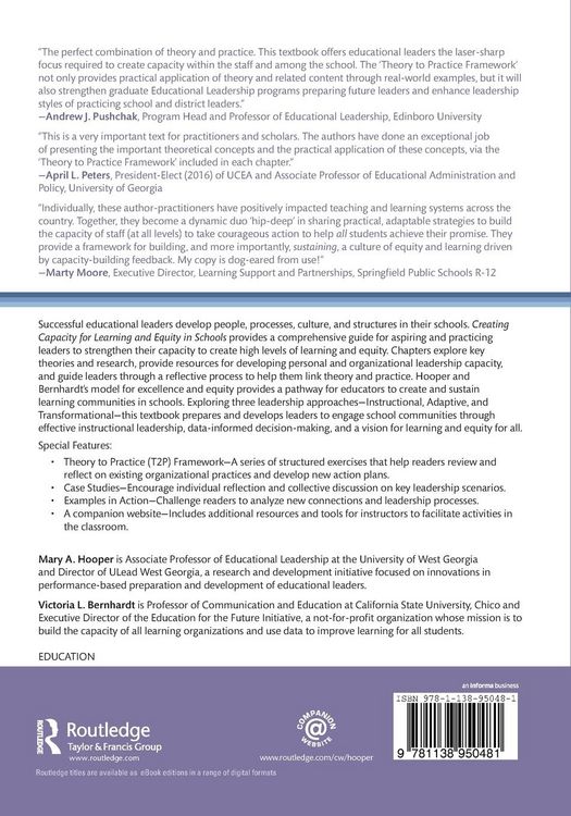 Produktbild: Creating Capacity for Learning and Equity in Schools