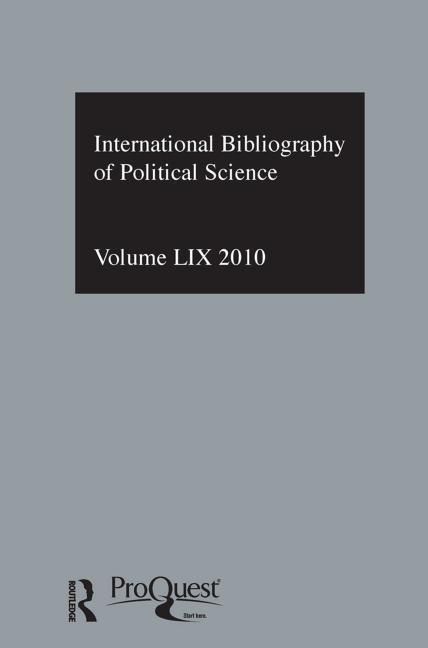 Produktbild: Scie, T: IBSS: Political Science: 2010 Vol.59