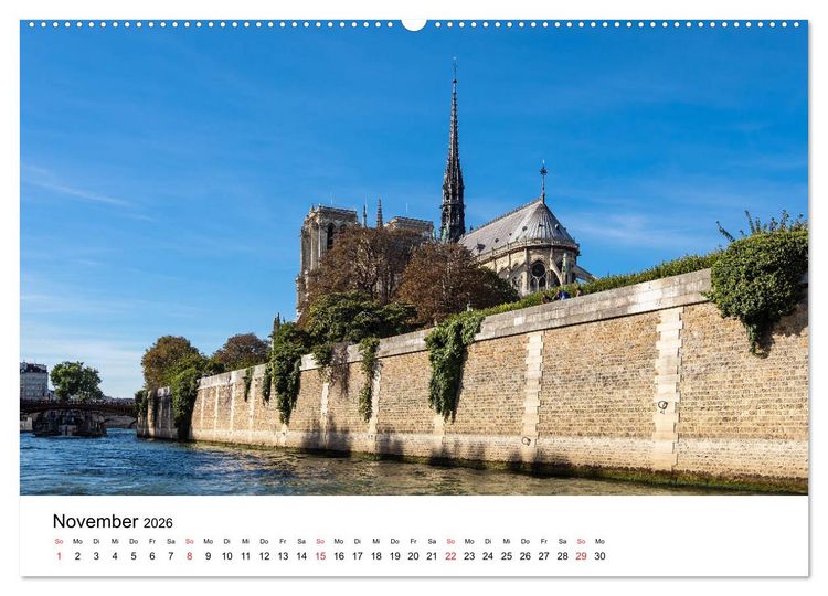 Produktbild: Unterwegs in der franz&ouml;sischen Hauptstadt Paris (Wandkalender 2026 DIN A2 quer), CALVENDO Monatskalender