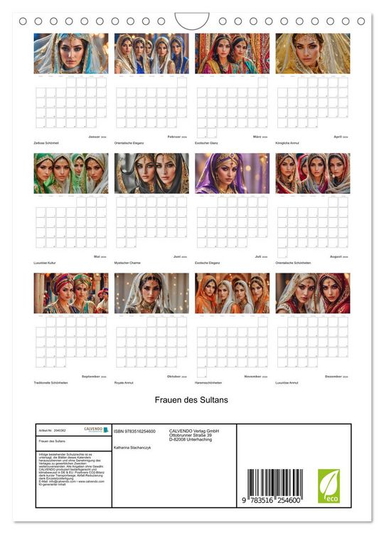 Produktbild: Frauen des Sultans (Wandkalender 2026 DIN A4 hoch), CALVENDO Monatskalender