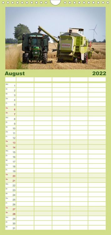 Produktbild: Familienplaner Landmaschinen zum Anfassen nah (Wandkalender 2022 , 21 cm x 45 cm, hoch)
