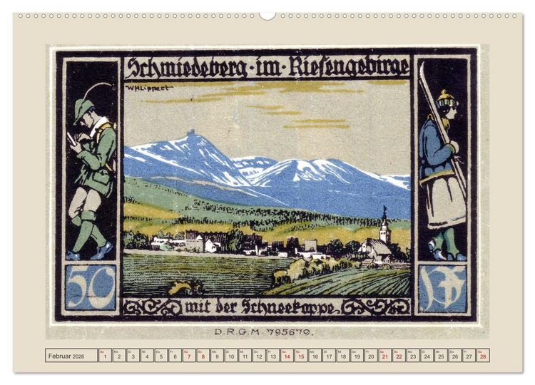 Produktbild: Gru&szlig; von der Schneekoppe (hochwertiger Premium Wandkalender 2026 DIN A2 quer), Kunstdruck in Hochglanz