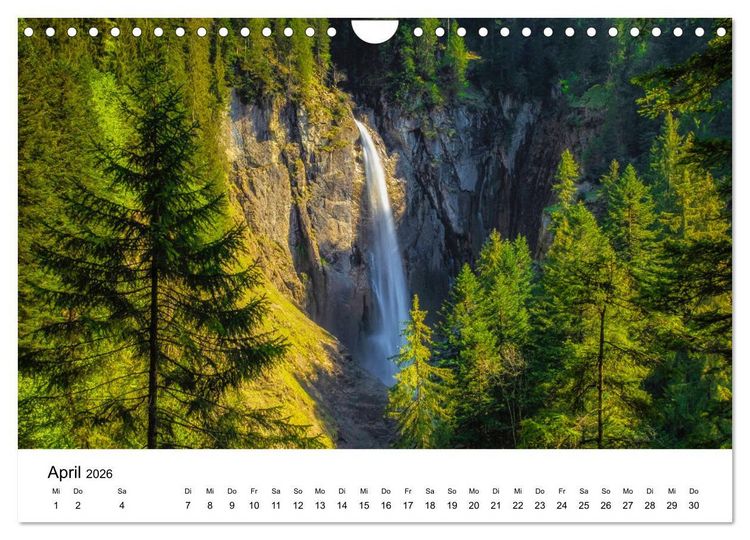 Produktbild: Wasserfallwelt Schweiz (Wandkalender 2026 DIN A4 quer), CALVENDO Monatskalender