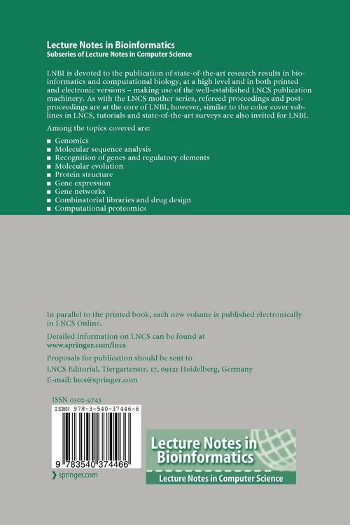 Produktbild: Pattern Recognition in Bioinformatics