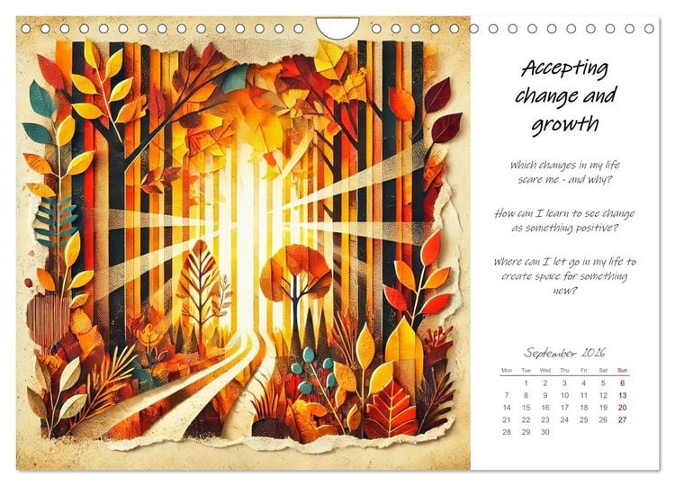 Produktbild: More confidence in 12 months - Collages with reflection questions for a stronger self (Wall Calendar 2026 DIN A4 landscape), CALVENDO 12 Month Wall Calendar