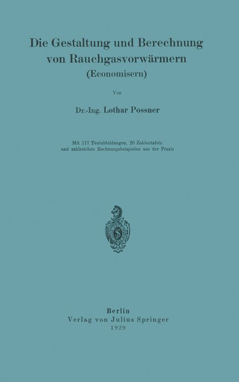 Produktbild: Die Gestaltung und Berechnung von Rauchgasvorw&auml;rmern (Economisern)