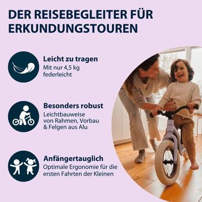 Produktbild: HUDORA 10938 - Laufrad Explory 12 pixie berry, f&uuml;r Kinder von 90-110 cm, Sitzh&ouml;he: 27-37,5 cm