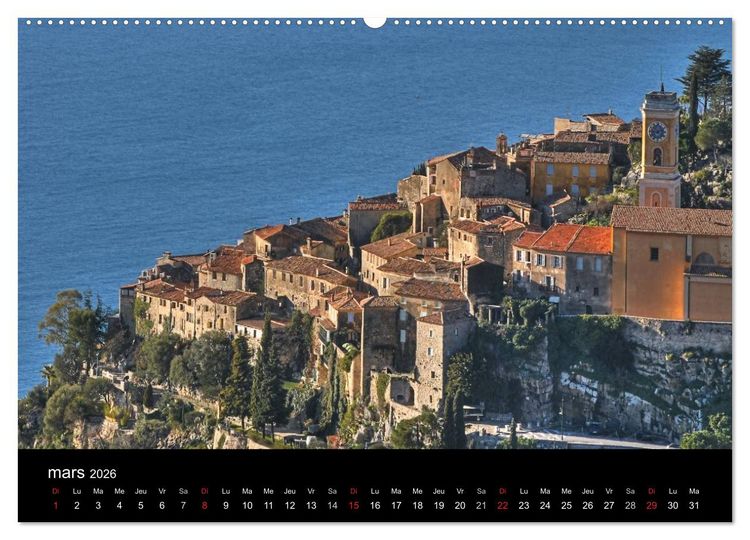 Produktbild: C&ocirc;te d'Azur entre Mer et Montagne (Calendrier mural 2026 DIN A2 vertical) calendrier de bureau