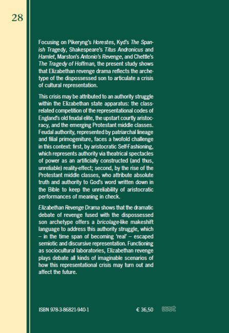 Produktbild: Elizabethan Revenge Drama: Cultural Representations, Signifying Practices, and the Rise of Protestant Middle-Class Discourse
