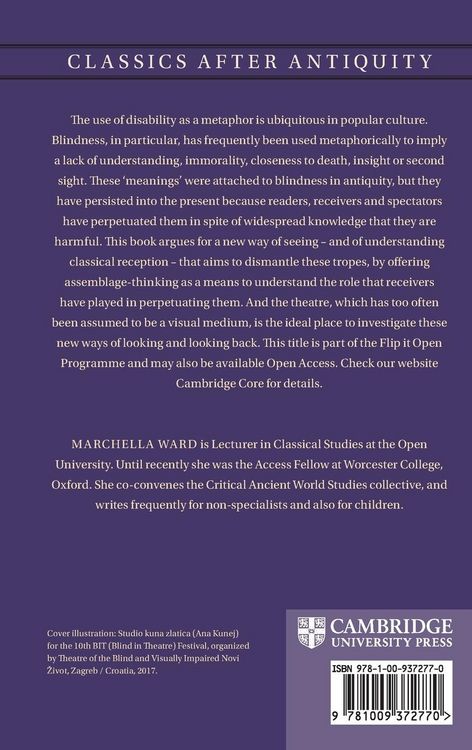 Produktbild: Blindness and Spectatorship in Ancient and Modern Theatres