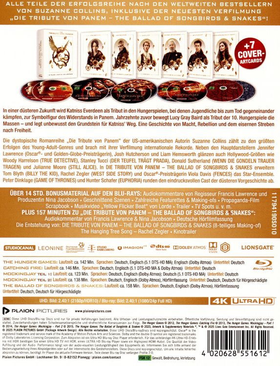 Produktbild: Die Tribute von Panem - 5 Filme Limited Collection (5 4K Ultra HD+5 Blu-rays)