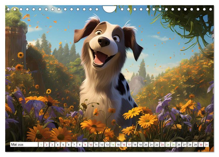 Produktbild: Lustige Comic Hunde (Wandkalender 2026 DIN A4 quer), CALVENDO Monatskalender