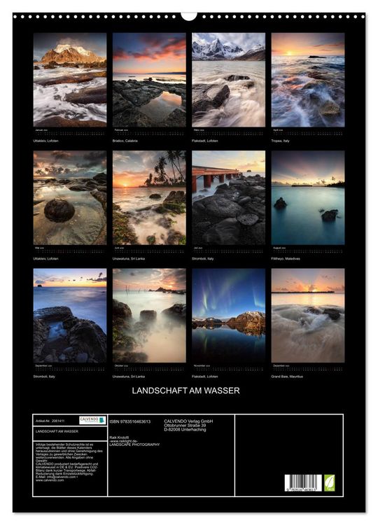 Produktbild: LANDSCHAFT AM WASSER (Wandkalender 2026 DIN A2 hoch), CALVENDO Monatskalender