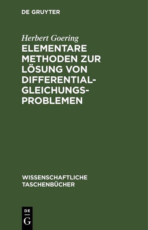 Produktbild: Elementare Methoden zur L&ouml;sung von Differentialgleichungsproblemen