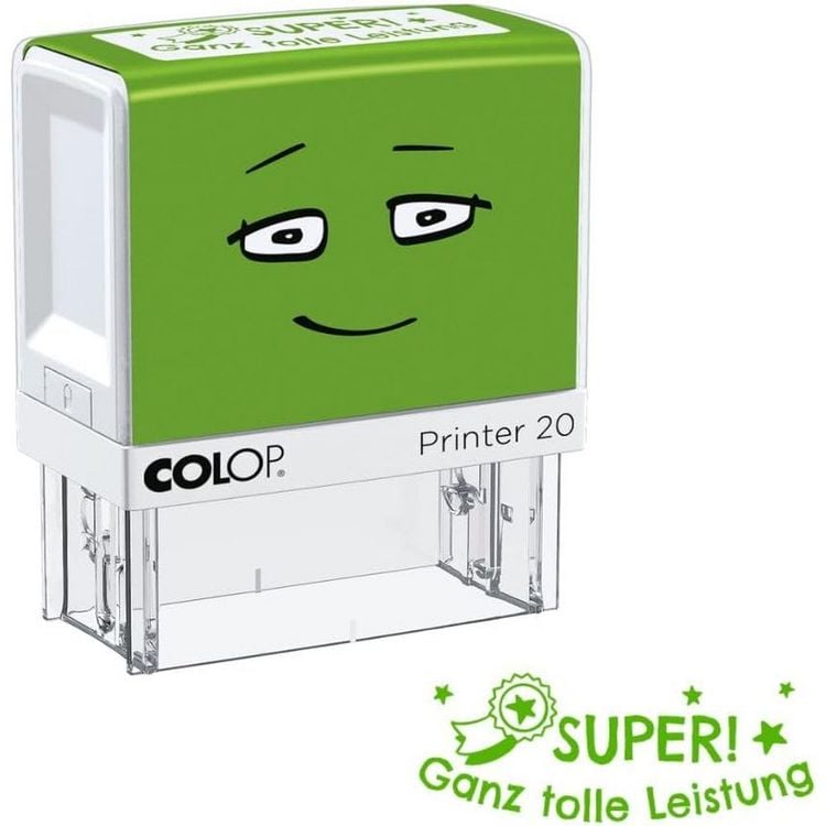 Produktbild: COLOP NIO School Motivations-Stempel, SUPER - ganz tolle Leistung, Abdruckfarbe smooth green, 38 x 14mm